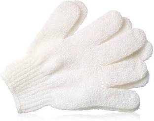 Three Elements Exfoliating Dual Texture Bath Gloves for Shower Dead Skin Cell Remover,Scrubbing Glove Bath Mitts Scrubs for Shower Gloves with hanging loop-random color(1 Pair)