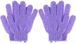 LOWPRICE Exfoliating Dual Texture Bath Gloves for Shower, Spa, Massage and Body Scrubs, Dead Skin Cell Remover, Gloves with hanging loop