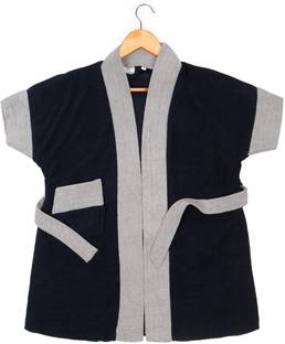 CREEVA Navy & Grey Medium Bath Robe