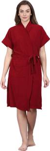 Pugnaa Maroon Free Size Bath Robe