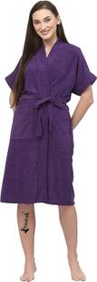 Poorak Purple Free Size Bath Robe