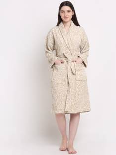CREEVA Cream & Rust Medium Bath Robe