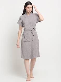 CREEVA Grey Free Size Bath Robe