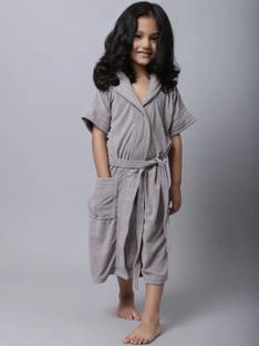 ELEVANTO Grey Large Bath Robe