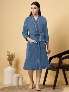 Fabinaliv Ice Blue Medium Bath Robe