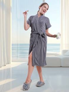 HotGown Grey Free Size Bath Robe