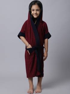 ELEVANTO Maroon-Navy XXL Bath Robe