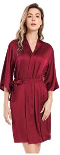 Cotovia Maroon Free Size Bath Robe