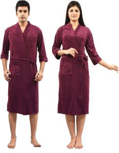 FeelBlue Violet Free Size Bath Robe