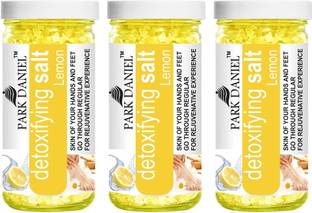 PARK DANIEL Premium Lemon Bath Salt- For Antioxidant & Skin Lightening -Pedicure & Manicure Salt Combo Pack Of 3 Jars of 200 gms(600 gms)