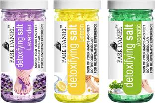 PARK DANIEL Premium Lavender, Lemon & Aromatic Bath Salt- For Refreshing, Soothening & Whitening Skin- Pedicure & Manicure Salt Combo Pack of 3 Jars of 200 gms(600 gms)