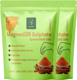 JAINIK Turmeric Epsom & Bath Salt For Bath, Foot, Sleep, Muscle Relief & Refreshing