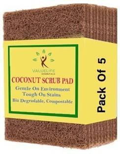 Value Life Coconut Coir Scrubbers (Pack of 5) Scrub Pad