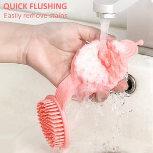 kroywen 2 in 1 Bath and Shampoo Brush, Soft Silicone Loofah Double-Sided Body Brush