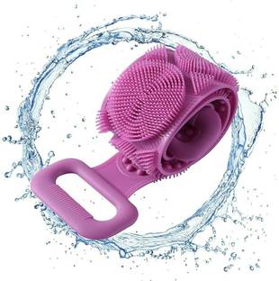 AMAZING STAR FASHION Silicone Body Back Scrubber Bath Brush Washer For Dead Skin Removal Mens Womens Double Side Brush Belt For Shower Exfoliating Belt, Easy to Clean, Lathers Well (1 pcs