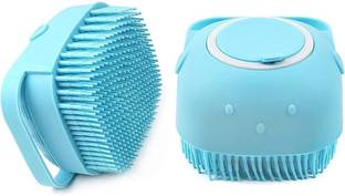bilipatra Silicone Body BATH Back Scrubber Soft Cleaning Body Brush with Shampoo Dispenser