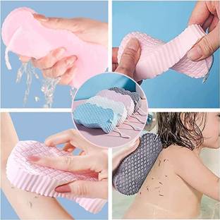 kripara Bath Body Shower Sponge Scrub Exfoliator Dead Skin Remover massager-Multi,2PC