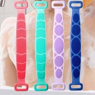 AMAZING STAR FASHION ilicone Body Back Scrubber, Double Side Bathing Brush for Skin Deep Cleaning Massage, Dead Skin Removal Exfoliating Belt for Shower, Easy to Clean, Lathers Well for Men & Women / Back Scrubber belt