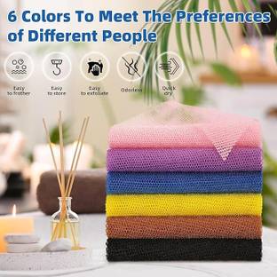 Ezliving Exfoliating Net Sponge for Bath - Long Mesh Body Scrubber(2pcs)