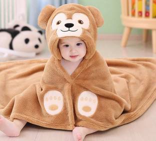 New Born Procare Cartoon Crib Hooded Baby Blanket for  AC Room