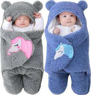 BRANDONN Baby Sleeping Bag New Born Combo Pack of Swaddle Wrapper Wearable Security Bag Sleeping Bag
