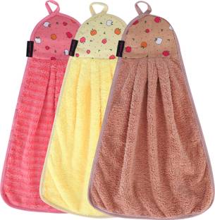 NFI essentials Washbasin & Kitchen Napkin Hand Towel Pack of 3 Multicolor Cloth Napkins