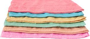 BIndian Hand Towels Set of 6 Piece for Kitchen, wash Basin & Gym, Soft & Super Absorbent, Multicolor Napkins (6 Sheets) Light Green Cloth Napkins