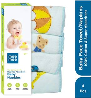 MeeMee Cotton 240 GSM Burp Cloth & Wash Cloth for Newborn Baby, 100 % Cotton with Ultra-Soft & Quick Absorbent Baby Face Towel
