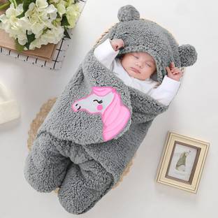 BRANDONN Baby Sleeping Bag New Born Hooded Wearable Swaddle Wrapper Security Bag Sleeping Bag