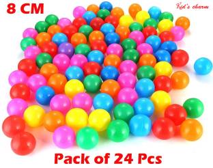 Kid's Charm 24 Premium Plastic Balls Multicolour 6CM Baby Balls for Pool Pit/Ocean Ball Bath Toy