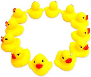 QBLYN Bath Duck Toys 12 PCS Yellow Rubber Ducks Squeak & Float Ducky Baby Shower Bath Toy