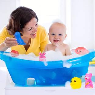 AKFLICKS Baby Squeeze Sound Bath Colourful Chu Chu Set of 12 Pcs Bath Toy