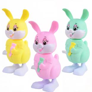 MD TOY VILLA 3 pcs Jumping Rabbit Key Operated Wind Up toys 6 Months - 6 Years(3 Colors) Bath Toy