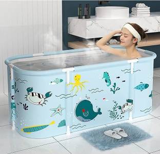 SUICUNE Extra Large Portable Foldable Bathtub with Metal Frame for Adult, Family SPA Tub