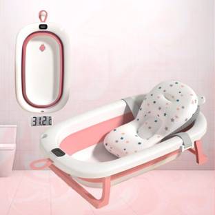 Safe-o-kid Baby Bath Tub with 1 Year Warranty, Cushion Support, Digital Meter & Drain Plug