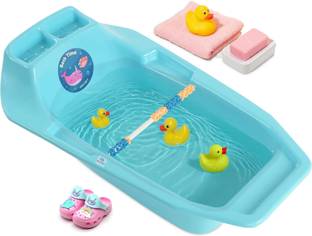 Heart Home 25 Ltr Plastic Bath Tub for Kids 0-3 Years | Bath Tub for New Born Baby | Blue