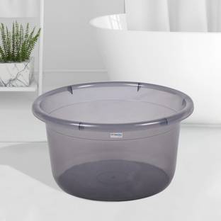 HOMESTIC by Kuber Industries Multipurpose Tub for Bathroom-Feeding Pan-Bathing|25 LTR|Transparent Gray