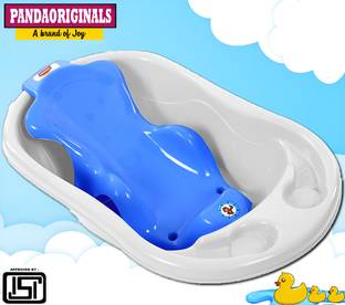 Pandaoriginals Bath Tub and Bath Sling Combo with Soap Case & Drainer| Safest For Your Child