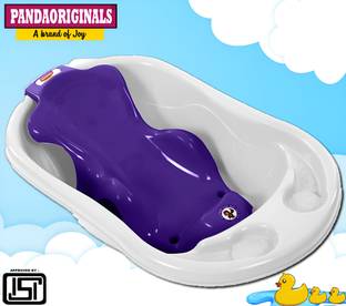 Pandaoriginals Bath Tub and Bath Sling Combo with Soap Case & Drainer| Safest For Your Child