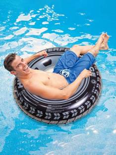 HEEPI Giant Tire Inflatable Floating Swimming Pool Tube Ring Swim Floatation Belt