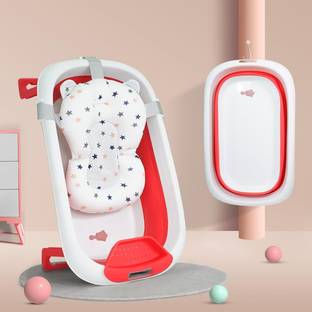 StarAndDaisy Foldable Infant Bath Tub, Newborn Toddler Folding Bathing Support Tub