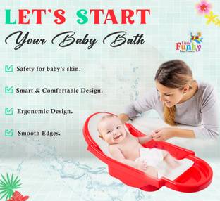 Little Funky Sunbaby Foldable Baby Bathtub Anti-Slip Foam for Body & Head Support, Age 0-6 M