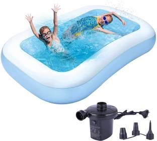 P for Pogu 5.5 Feet Rectangular Inflatable Pool with Electric Pump Swimming Bathtub for Kid