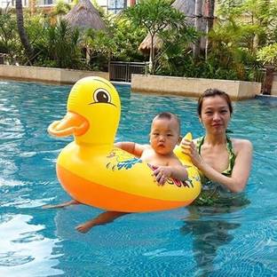 MAHADEV Duck Shape Swimming Ring Swimming Tube for Kids Baby Swimming Tube Safe Inflatable Swimming Pool