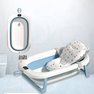 Safe-o-kid Baby Bath Tub with 1 Year Warranty, Cushion Support, Digital Meter & Drain Plug