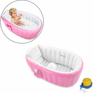 Safe-o-kid Travel-Friendly, Foldable Inflatable Baby Bath Tub With Air Pump