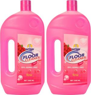 CAPTAIN _Surface & Floor Cleaner Liquid for All Floor Cleaner Mops- 1000ml (Pack 2) Rose