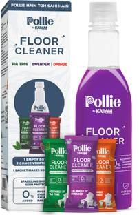 Pollie Floor Cleaner 1.5L | 1 Empty Bottle+3 Sachet | Floor Cleaner Kills 99.9% Germs Lavender, Orange, Tea Tree