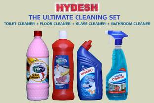 hydesh Combo Of 1 Floor Cleaner, 1 Bathroom Cleaner, 1 Toilet Cleaner And Glass Cleaner Rose