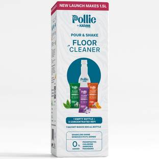 KADAM Pollie Floor Cleaner 1.5L Solution | Combo of Bottle + 3 Refill Sachets Cleaner Lavender, Orange, Tea Tree